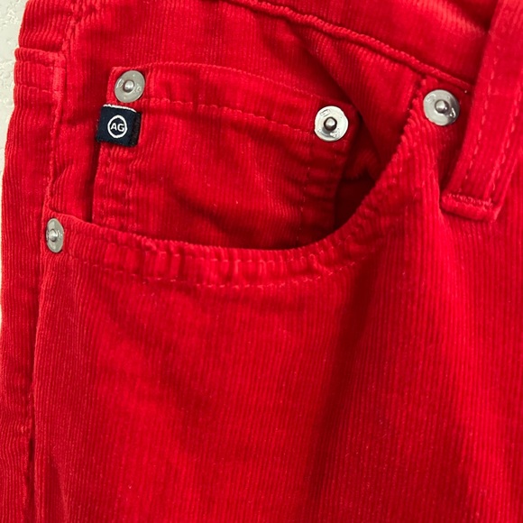 Ag Stevie Ankle Slim Straight Red Corduroy Pant - Picture 3 of 12